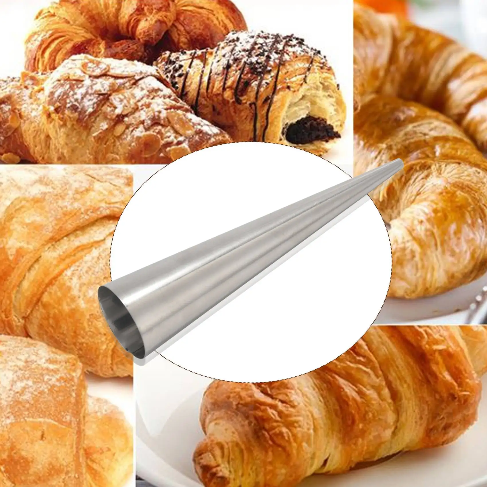 Cream Horn Molds 12Pcs Large Size Baking Cones Stainless Steel Roll Horn Forms Conical Danish Pastry Croissant Cones Moulds