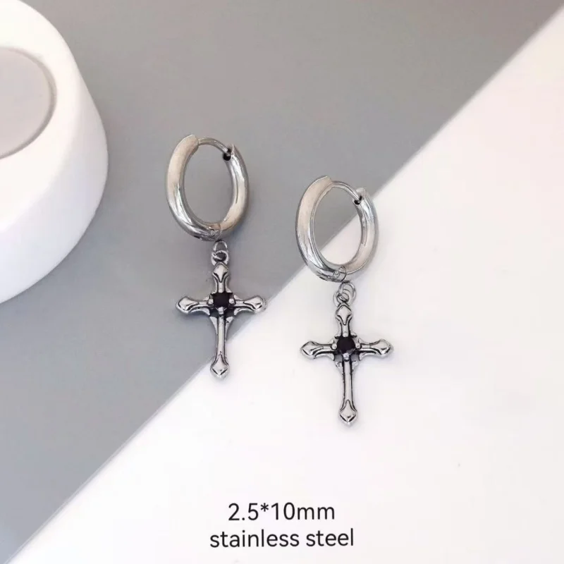 Wholesale Lot50pcs PUNK Gothic Wen/Women Earring Circle Hoop Ring Hiphop Cross Ear Studs Piercing Jewelry