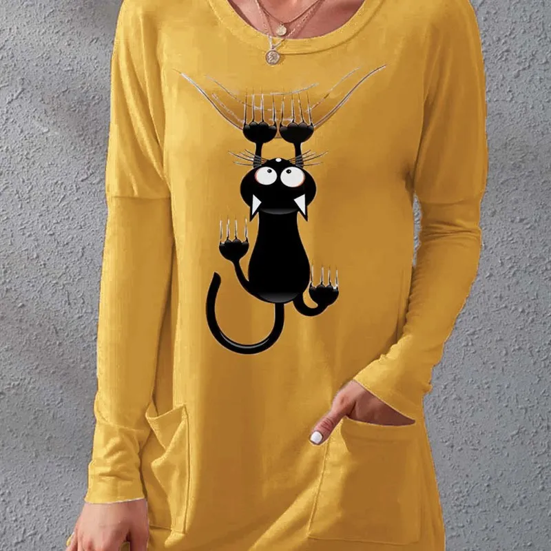 Automne 2025 EuropeUS femmes rondes Ne t-shirt Dr avec ket taille ample Polyester tissu longue Sve a-ligne jupe Dr