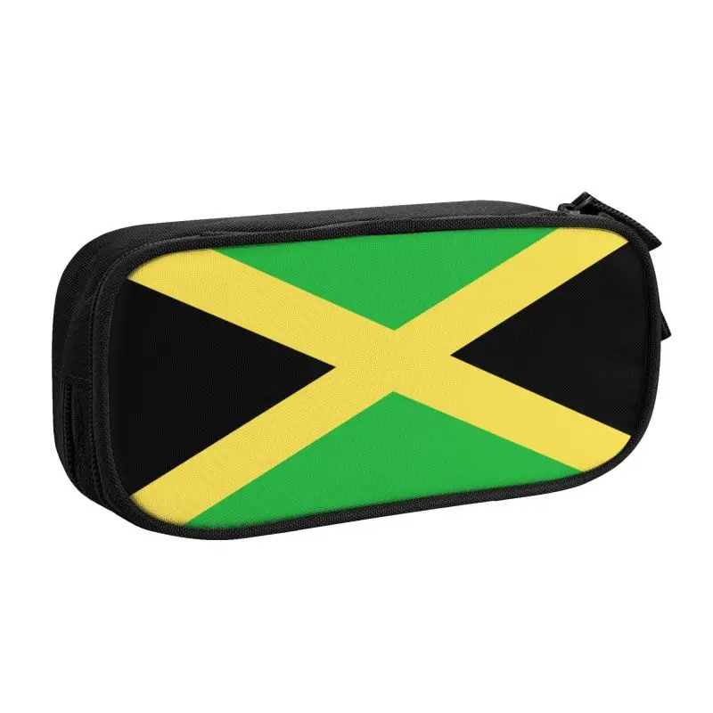 Custom Kawaii Flag Of Jamaica Pencil Case for Girl Boy Large Storage Jamaican Proud Pencil Bag Stationery