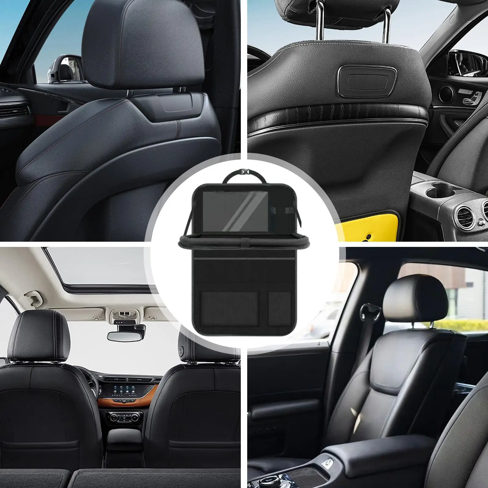 

Backseat Organizer Car Seat Organizer Backseat Storage Bag Waterproof Kick Mat With Tablet Holder For Kids Snack Truck RV Auto