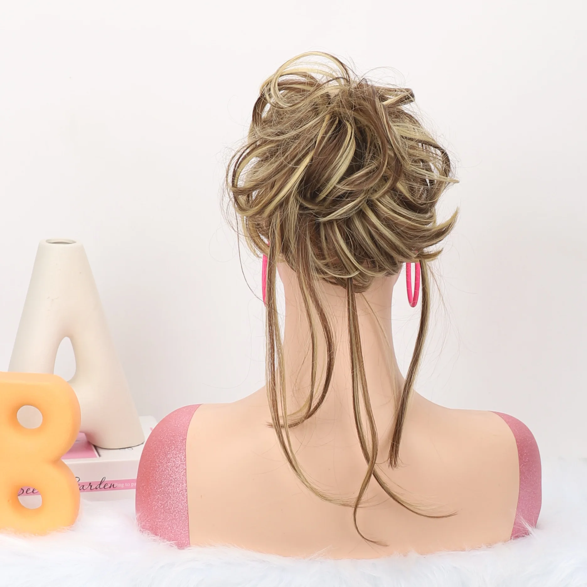 Messy Bun Hair Scrunchie With Long Tassels Synthetic Heat Resistant Hair Rope Curly Ponytail Hairpiece For Women Daily Party