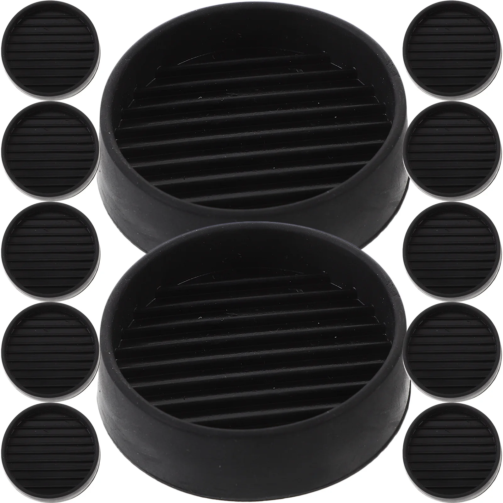 12 قطعة من أكواب العجلات المطاطية المستديرة لطاولة الكرسي وواقي أرضية السرير ومستوى أرجل الأثاث