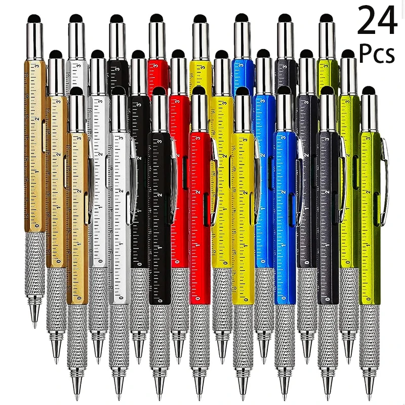 

24Pcs Multitool Pen and 24 Ink Refills for 6 in 1 Multitool Tech Gift Pen Tool Pen Gadget Screwdriver