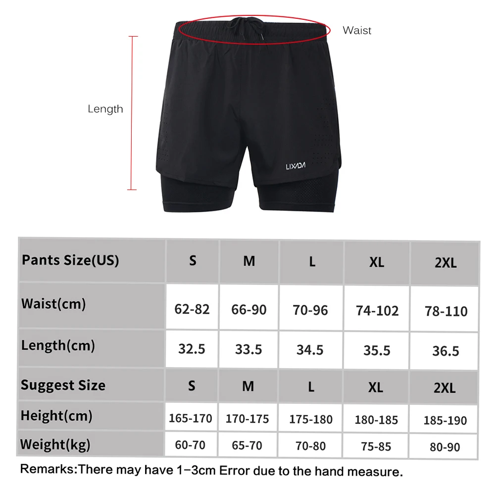 Pantalones cortos para correr 2 en 1 para hombre, pantalones cortos transpirables de secado rápido para entrenamiento activo, pantalones cortos para correr con forro más largo