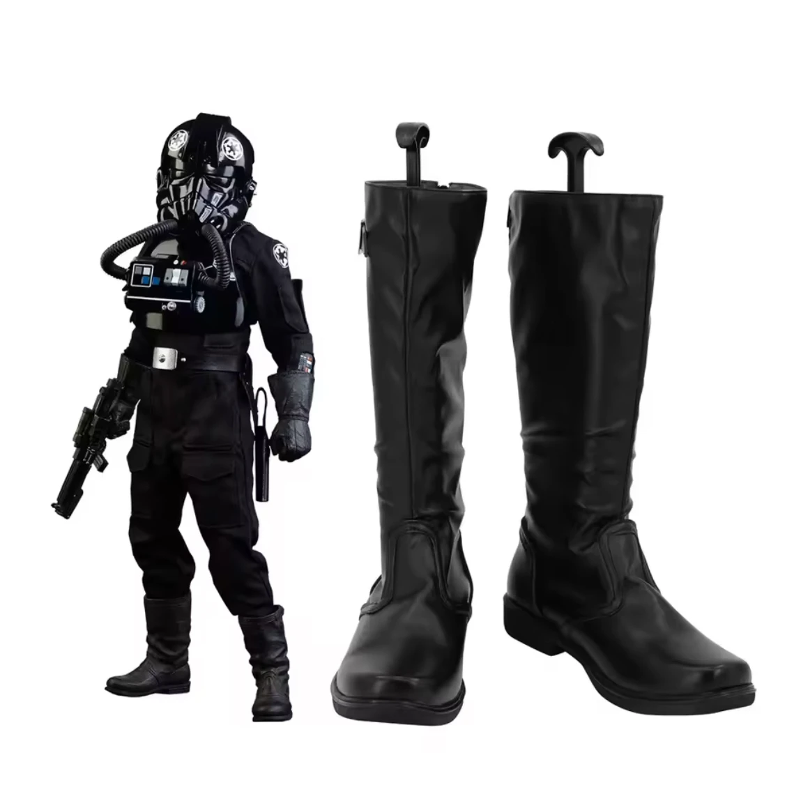 

TIE Fighter Pilot Косплей Сапоги Черные туфли для мужчин и женщин