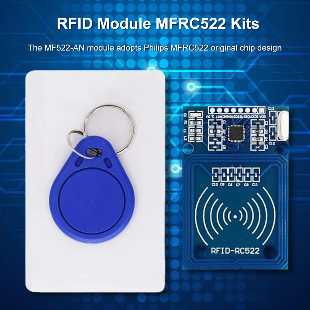 Module RFID RC522, Kits de carte IC MFRC-522, Module de proximité avec étiquettes, écriture SPI, lecture, facile à utiliser, taille compacte