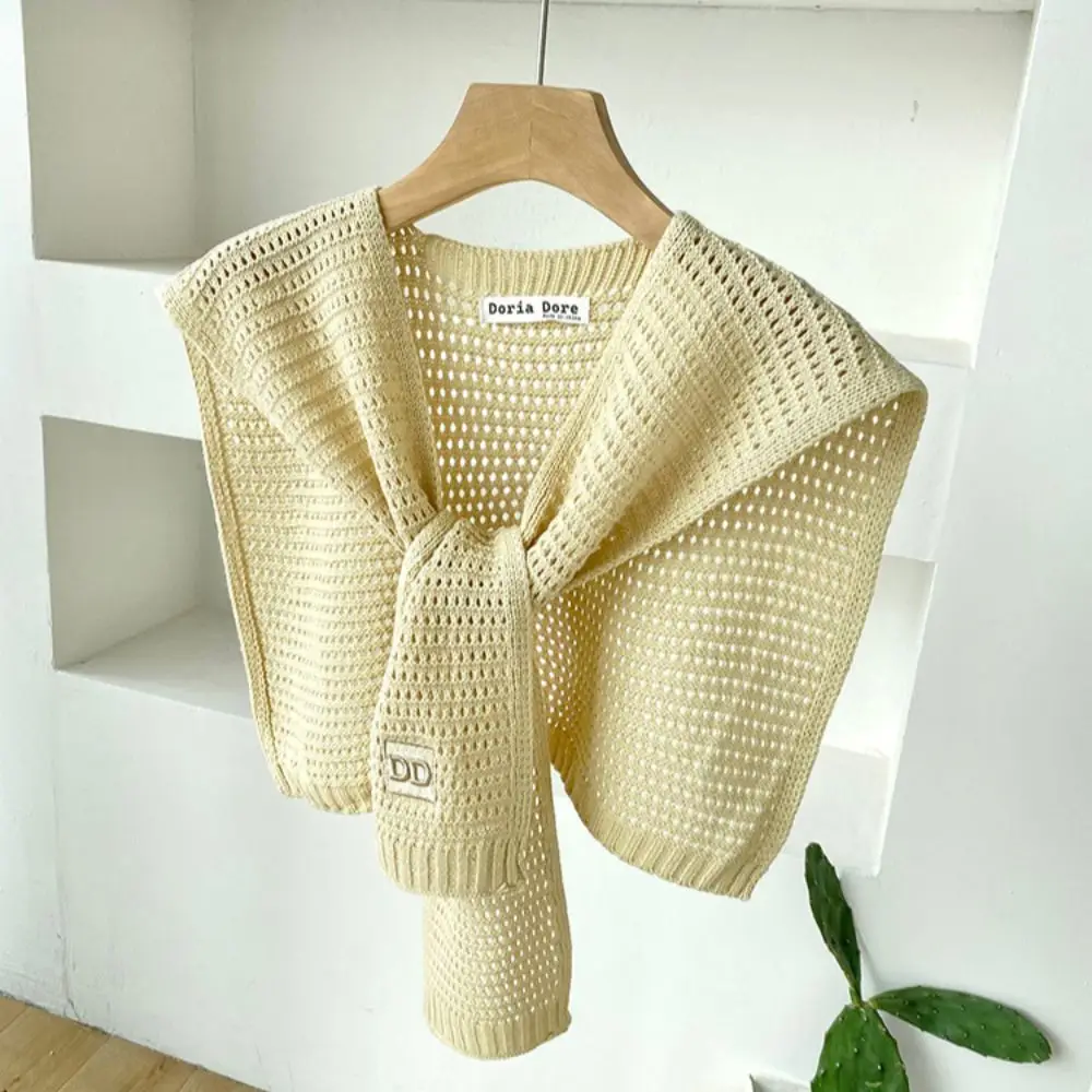 Women Fashion Pure Color Scarf Knitted Shawl Female Air-conditioned Room Knitted Cross Shawl Knitted Shawl