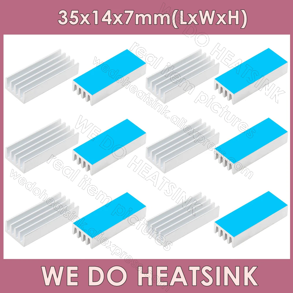 WE DO HEATSINK 35x14x7mm Without or With Thermal Pad Aluminum Silver Heatsink Cooler Raidator Cooling For Chipset