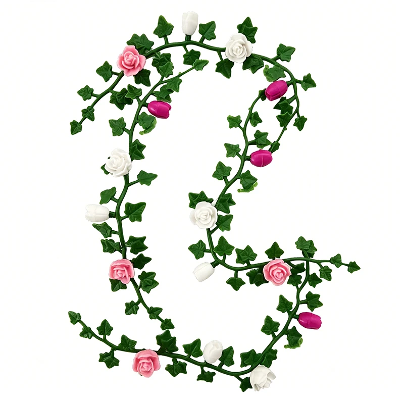 1:12 Dollhouse Miniature Rose Flower Vine DIY Miniature Garden Scene Flower Garden Decoration Model Accessories Home Decoration