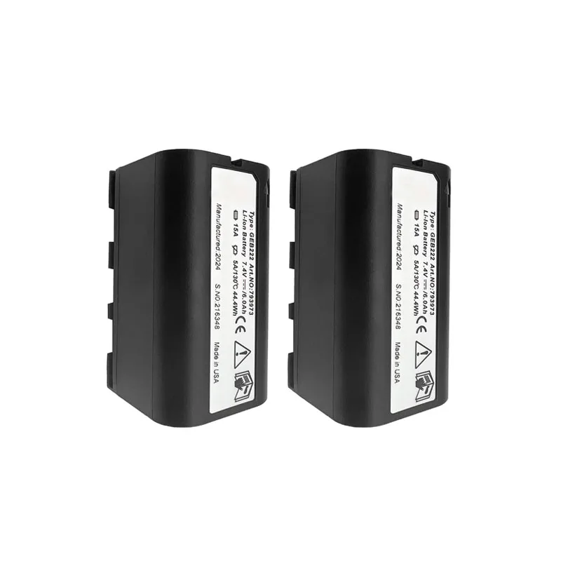 

2pcs Battery GEB222 For Leica Total Station GPS System ATX1200 1230 Piper 100 200 Lases 7.4V 6000mAh Battery GEB222