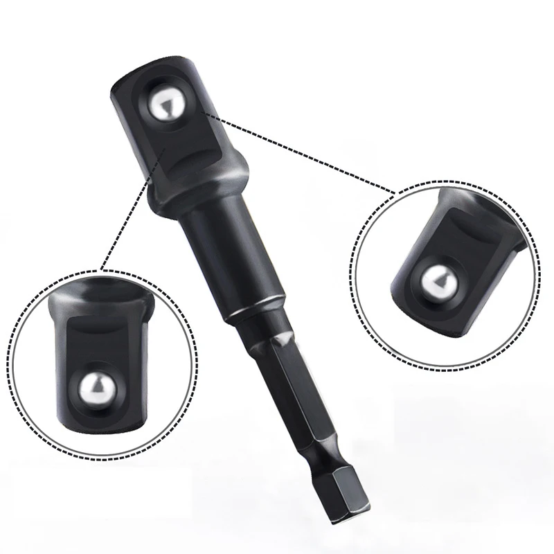 Adaptador de soquete de broca, extensão de haste hexagonal de 1/4 ''para driver de impacto 1/2 ''3/8 ''1/2'', conjunto de adaptador de broca de cabeça quadrada, ferramentas manuais