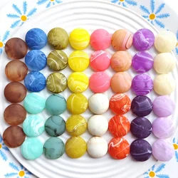 Wholesale 100pcs/lot 18mm color print geometry rounds resin cabochon beads diy jewelry hair garment pendant accessory