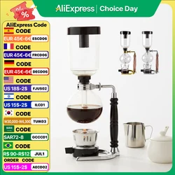 3/5Cups Syphon Pots High Quality Coffee Kettle Pot Set Filter Syphon Coffee Maker Tea Siphon Heat-Resistant Household Pot