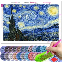 Disney-Kits de Pintura Diamante para Decoração de Casa, Van Gogh, Noite Estrelada, Mosaico Bordado, Ponto Cruz, Desenhos Animados Paisagem Presente, Completo