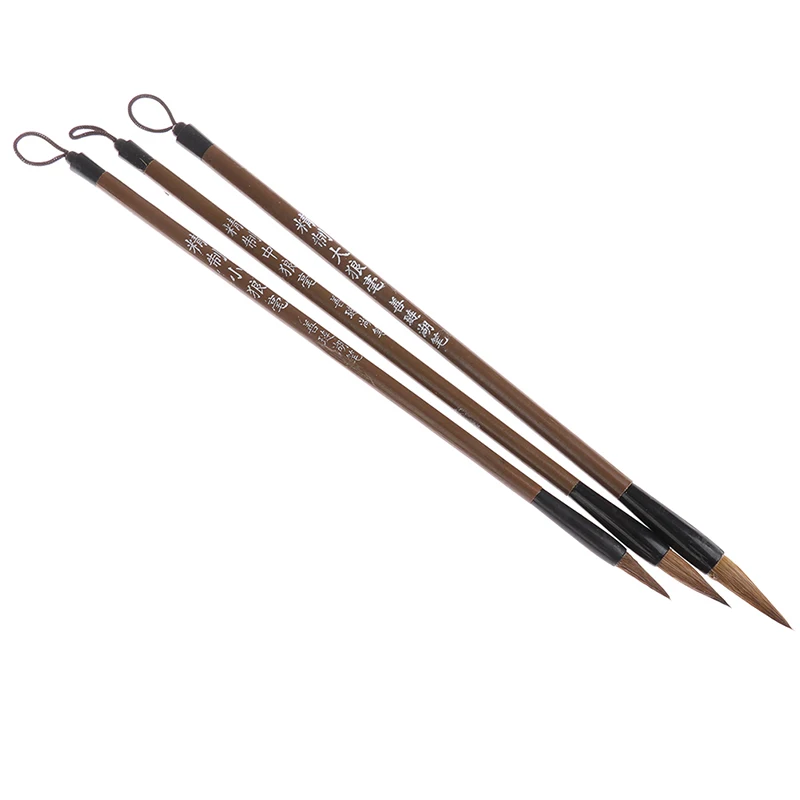 3pcs Calligraphy Brush Pen Regular Script Writing Brush Set Chinese Landscape Art Painting Ink Brush Tinta China Caligrafia