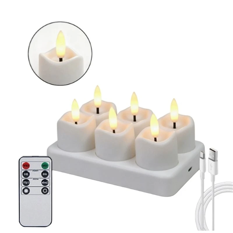 t21c-6-pcs-led-flameless-battery-operated-tea-lights-with-remote-timer-rechargeable-flickering-light-featuring-charging-base