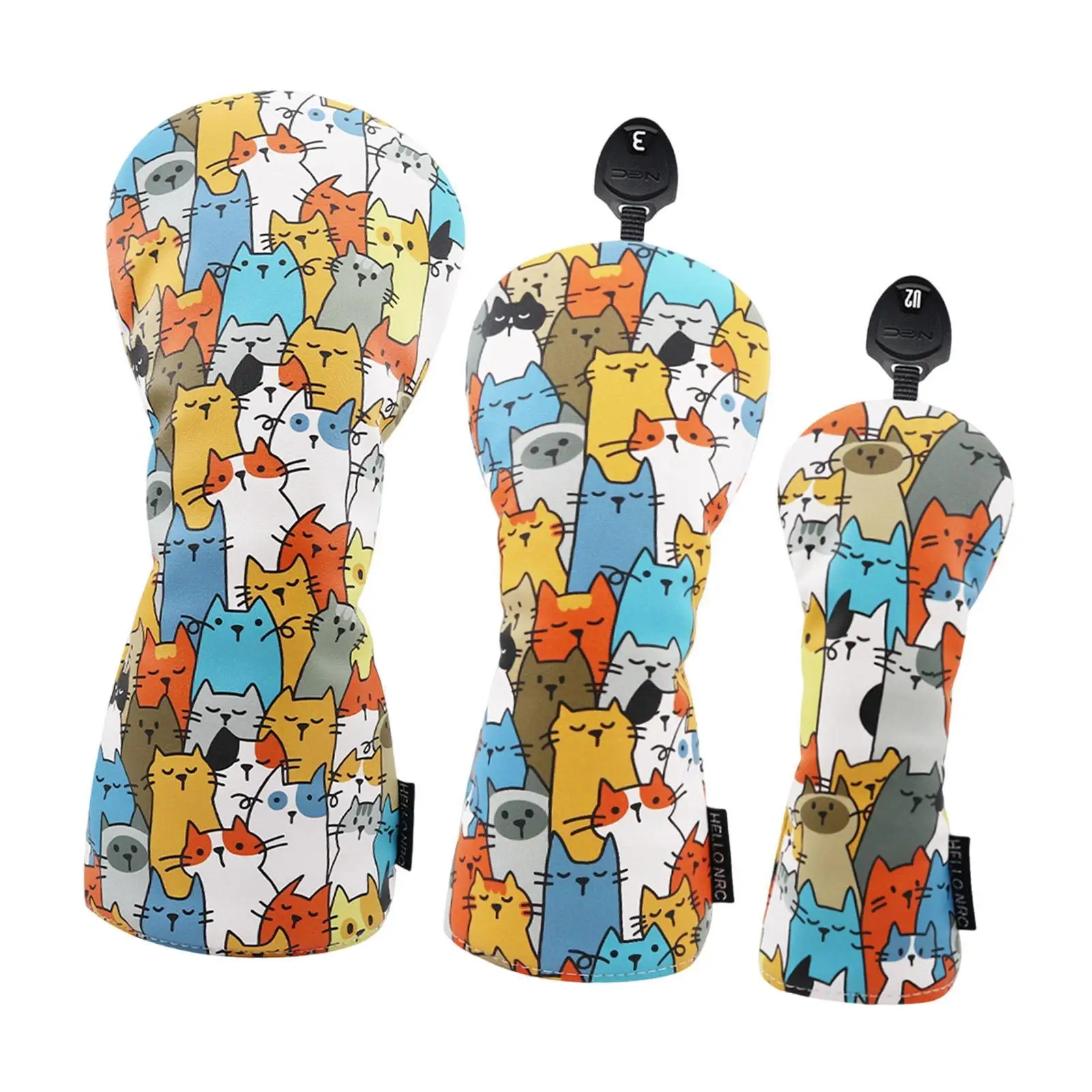 

3x Golf Wood Head Cover Fashion Golf Wood Headcover for Golfer Sports Adults
