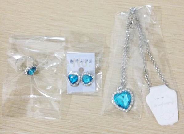 New Fashion Zircon Crystal Heart Of The Ocean Necklace Titanic Blue Heart Sweater Chain Pendant Jewelry