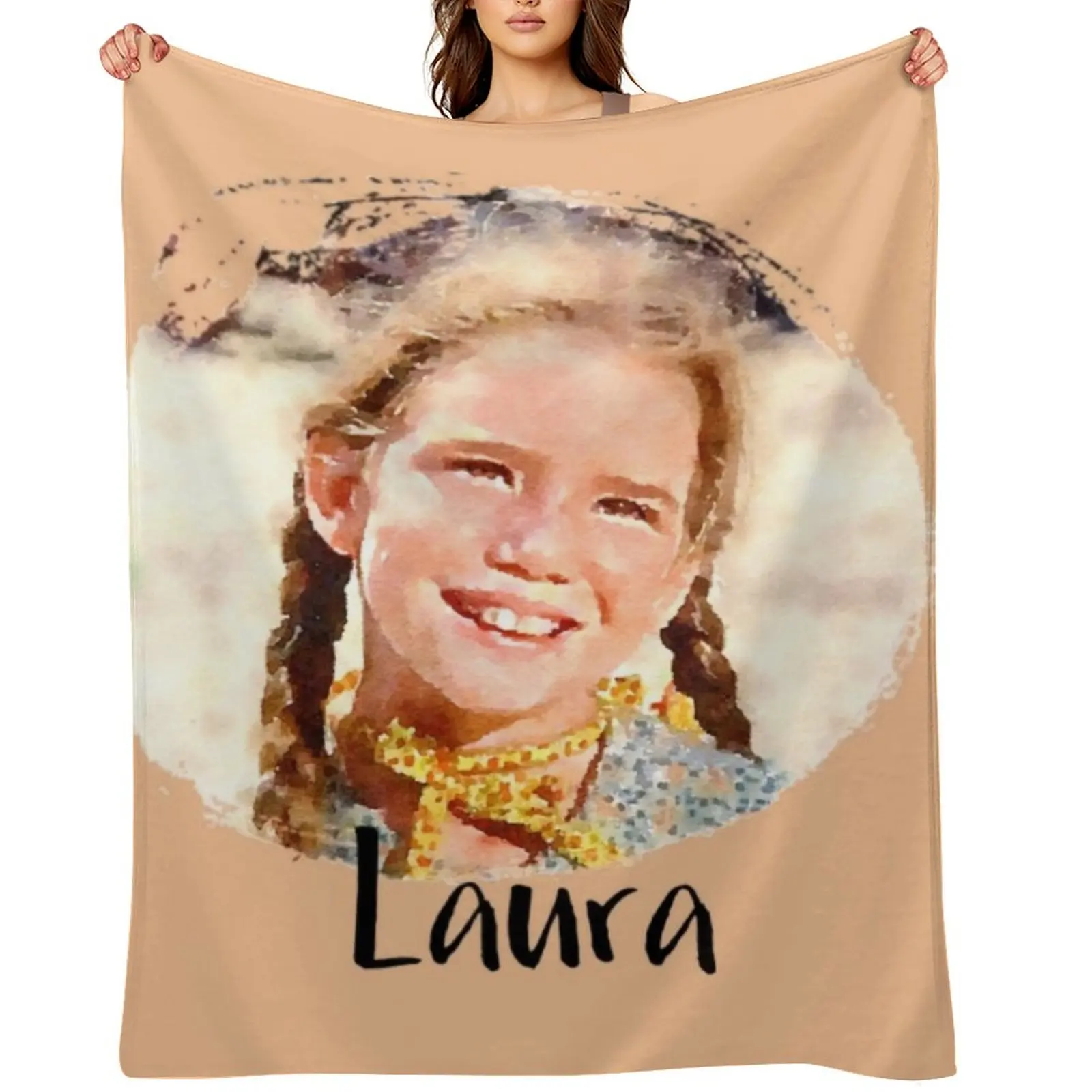 

Laura Ingalls Throw Blanket Shaggy Soft Plaid Hair Vintage Blankets