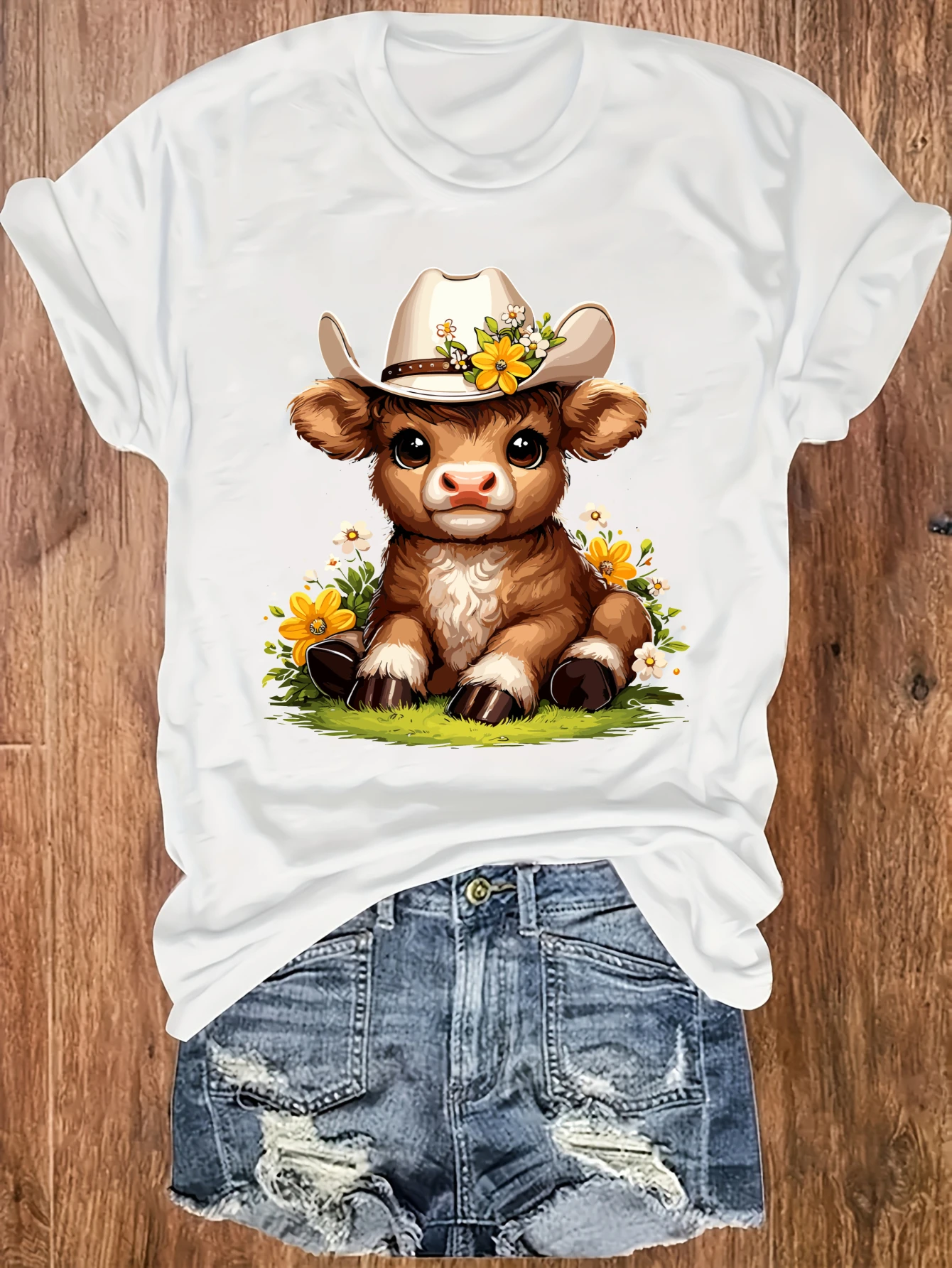 

Women's plus size tank top Cowboy Hat Cow Flowers Grass Suitable for sports and daily wear womens clothes summer casual shirts
