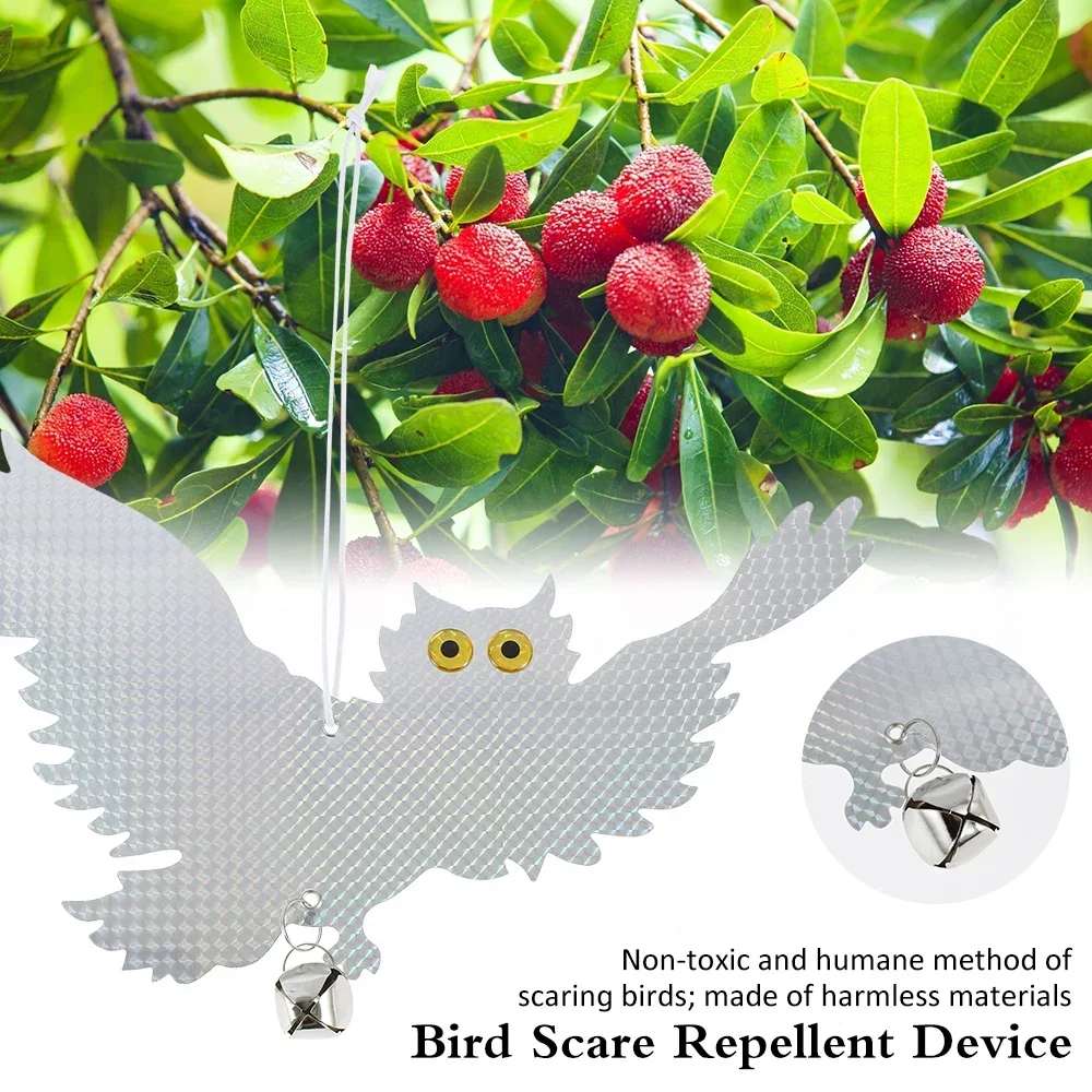 2Pcs Owl Bird Repellent Flash Reflective Control Scare Device Laser Fake Owl Scares Bird Pigeons Deterrent for Garden Farm NEW