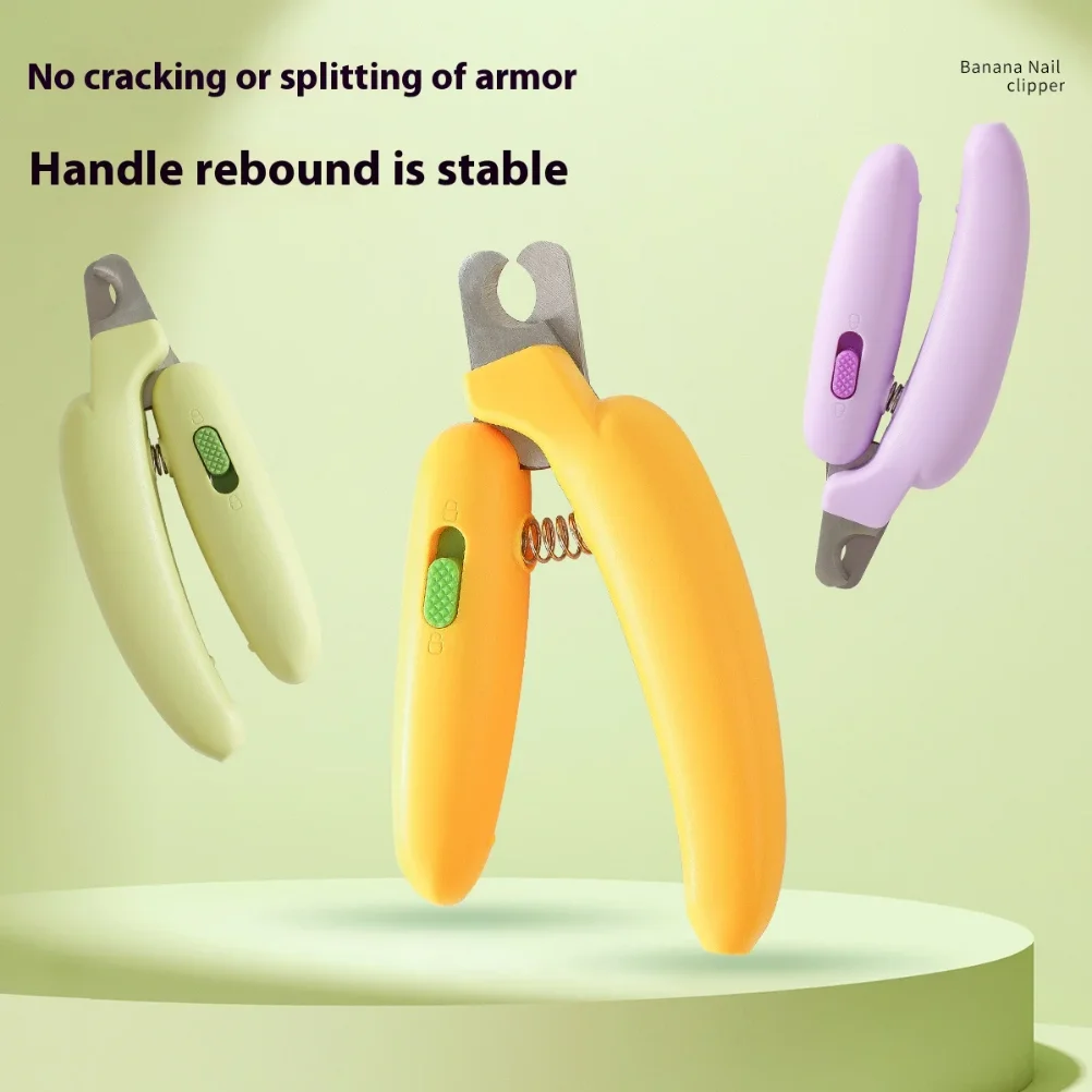 

Banana Shape Pet Nail Clipper - Safe Nail Trimmer for Cats Dogs Rabbits Small Pets Prevent Bleeding Professional Grooming Tool