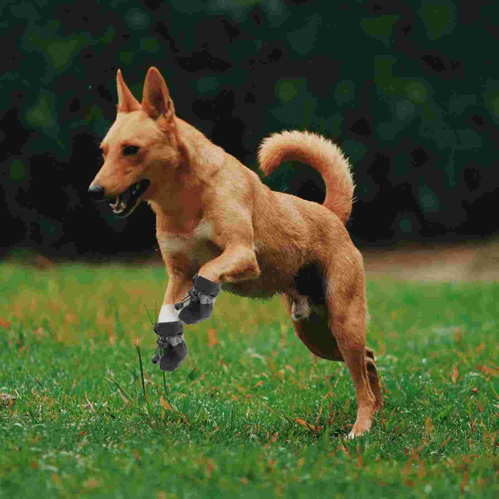 

4 Pcs Dog Shoes Nonslip Puppy Practical for Rain Waterproof Drawstring Convenient Boots Toddler Pet Outdoor
