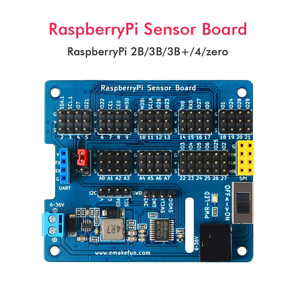 Für Raspberry Pi 4. Generation 4b/3b+sensor I0 Erweiterungsplatine mit Adc/pwm Gpio Erweiterungsplatine I2c Steuerung mit DC