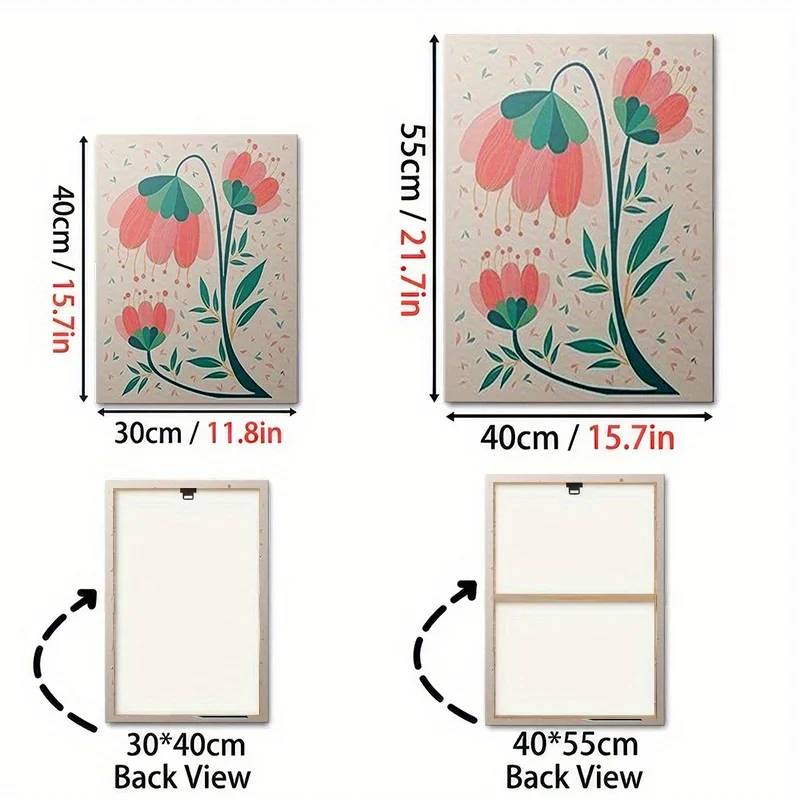 [اختيار شعبي] لوحة مطبوعة، مجموعة ملصقات سوق الزهور العتيقة مكونة من 3 قطع - طباعة فنية جدارية تجريدية ملونة لسوق الزهور، بسيطة