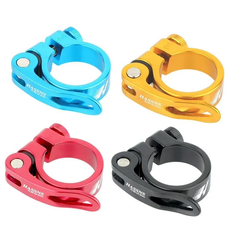 HASSNS Bicycle Seatpost Clamp Quick Release Alloy Aluminium 31.8/34.9mm Saddle Closure For Mountain Bike 27.2/31.6mm Seat Tube