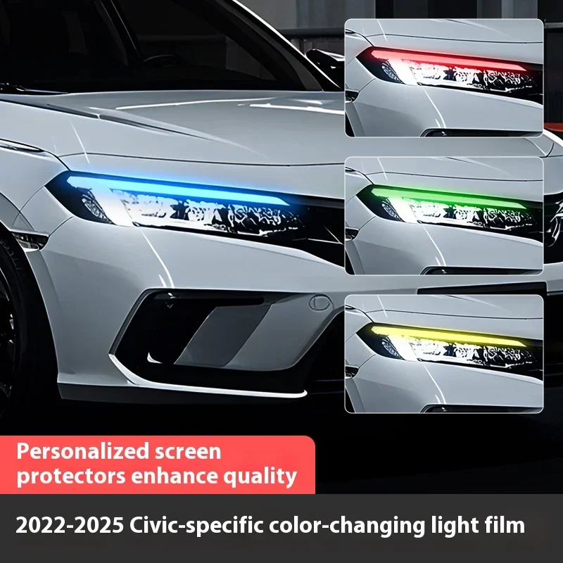 for Honda Civic 2022-2025 Headlight DRL Color Shift Tint Film Light Control Change Vinyl Wrap Decoration  for Honda Civic 22-25