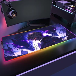 RGB Jujutsu Kaisen Mouse Pad Anime Gojo Satoru Desk Mat Gamer PC Computer XL Varmilo Keyboard Carpet Gaming Accessories Mousepad