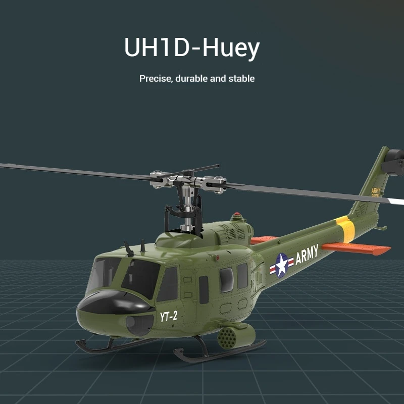 Yuxiang F07 Huey Uh1d Simulação Helicóptero de Controle Remoto Seis Canais 3d Modelo de Helicóptero Sem Escova Para Iniciantes Brinquedo Presente