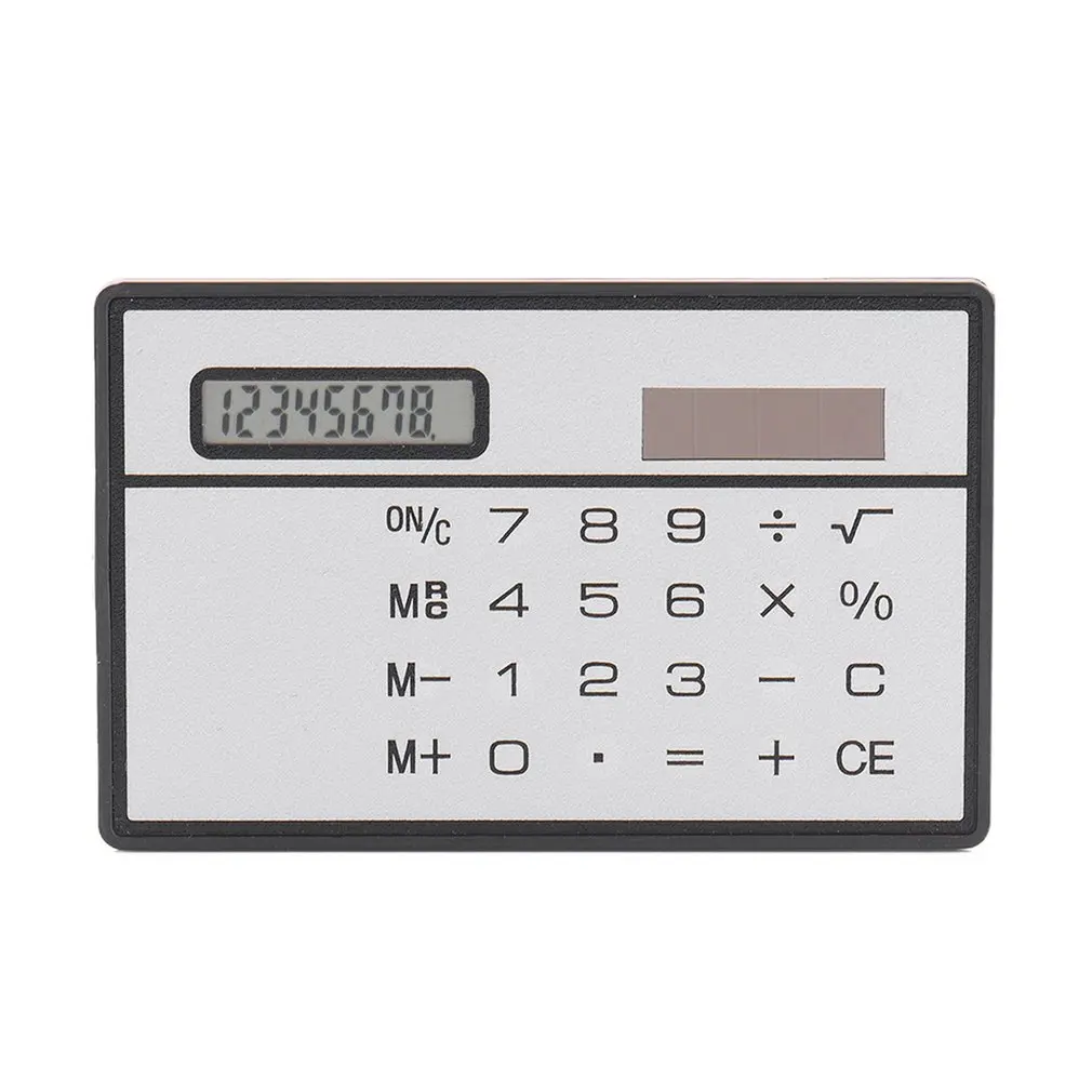 Calculadora portátil de energía Solar, dispositivo ultrafino de 8 dígitos con pantalla táctil, tamaño Mini para tarjeta de crédito, suministros escolares y de oficina
