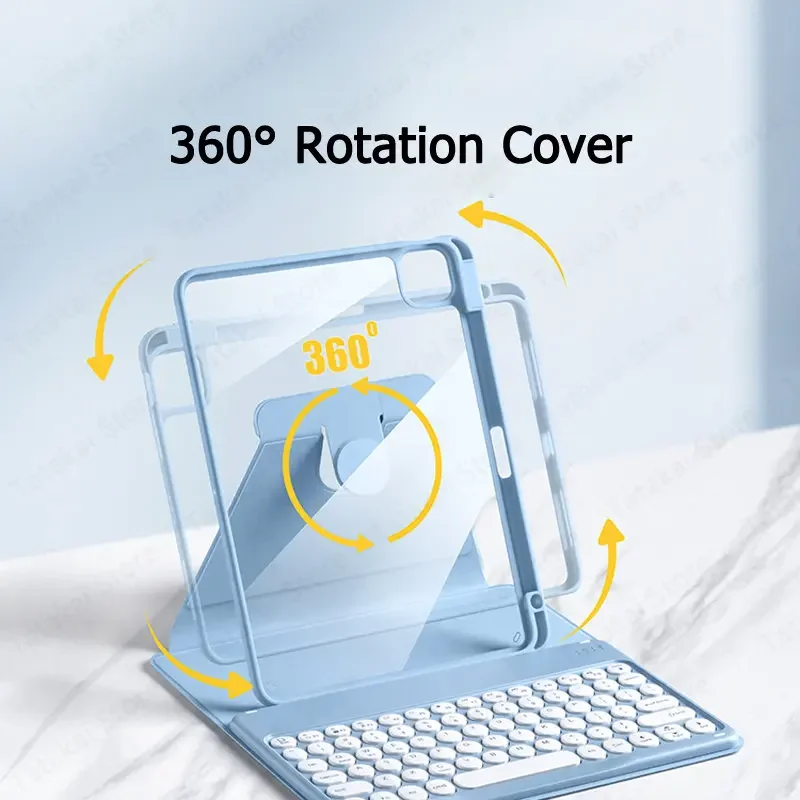 Imagem -04 - Multi-touch Touchpad Keyboard Case Suporte Vertical 360 ° Rotating Cover para Ipad Air Air 11 11 2024