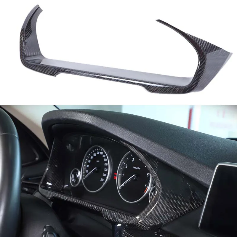 For BMW X5 F15 2014-2018 Real Carbon fiber Car Instrument Panel Display Decorative Frame Sticker Car Interior Accessories