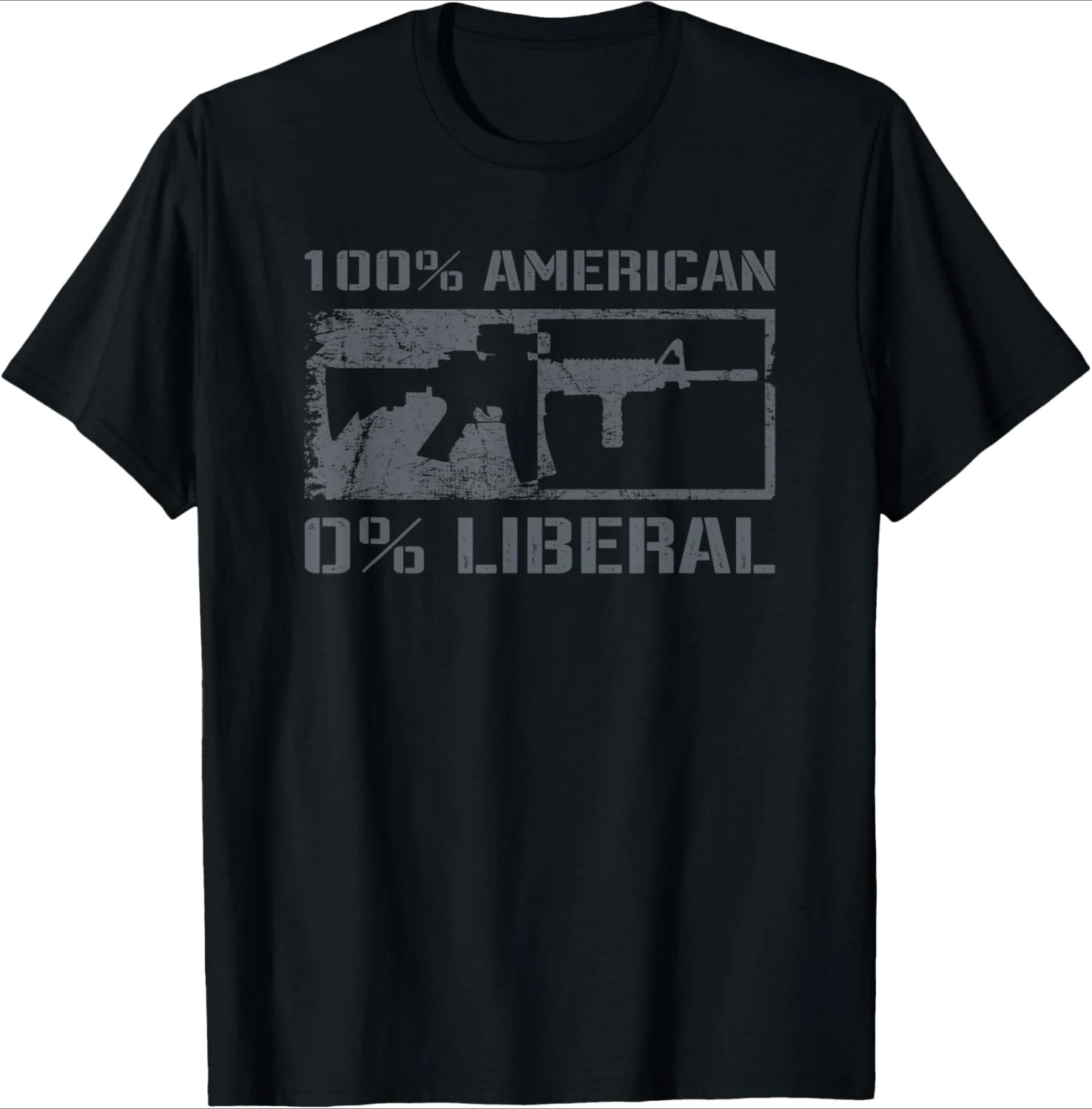 American Liberal 2nd Amendment AR15 Rifle Funny Gun design-100% cotton summer O-neck short sleeve printed men's T-shirt.