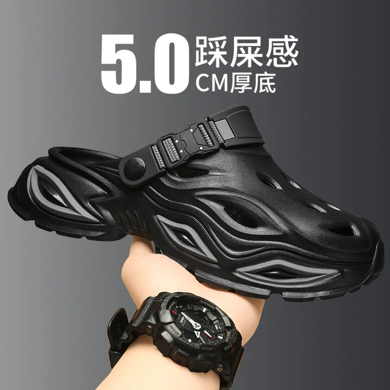 

Summer Travel Slippers for Men Ultra Light Portable Design Soft Sole Anti Slip Open Toe Shoes for Business Trip and Outdoor Tour