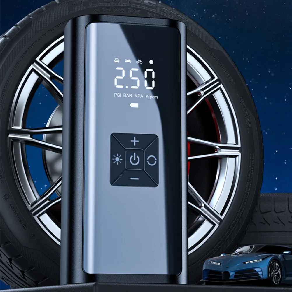 

150PSI портативный автомобильный насос со светодиодной подсветкой, автомобильный насос для накачивания шин, ЖК-дисплей, автомобильный воздушный насос для автомобиля, велосипедного шара