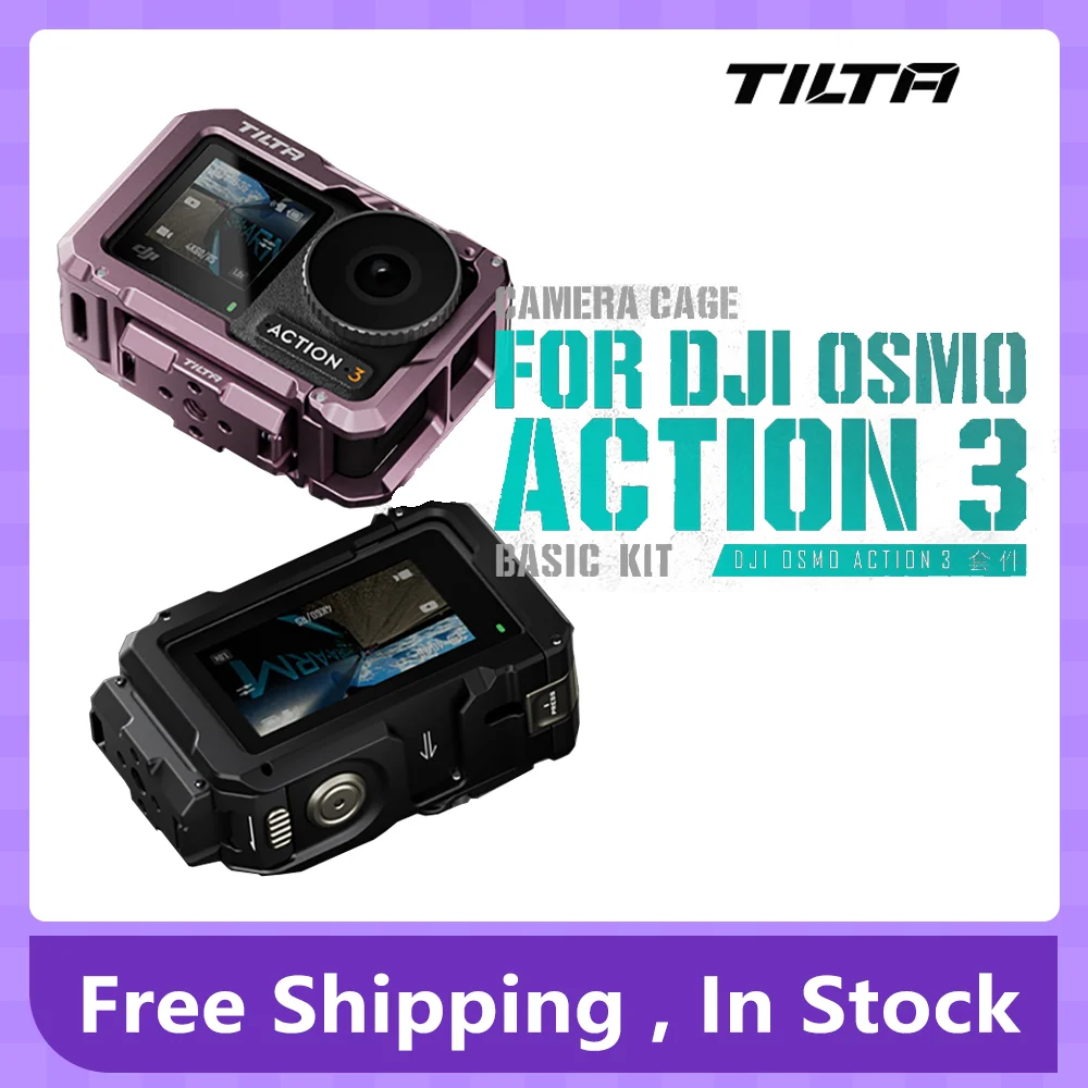 

TILTA TA-T40-A DJI Osmo Action 3 Full Camera Cage Titanium Gray Black Pink Universal Action Camera Suction Cup (4.5") Mounting