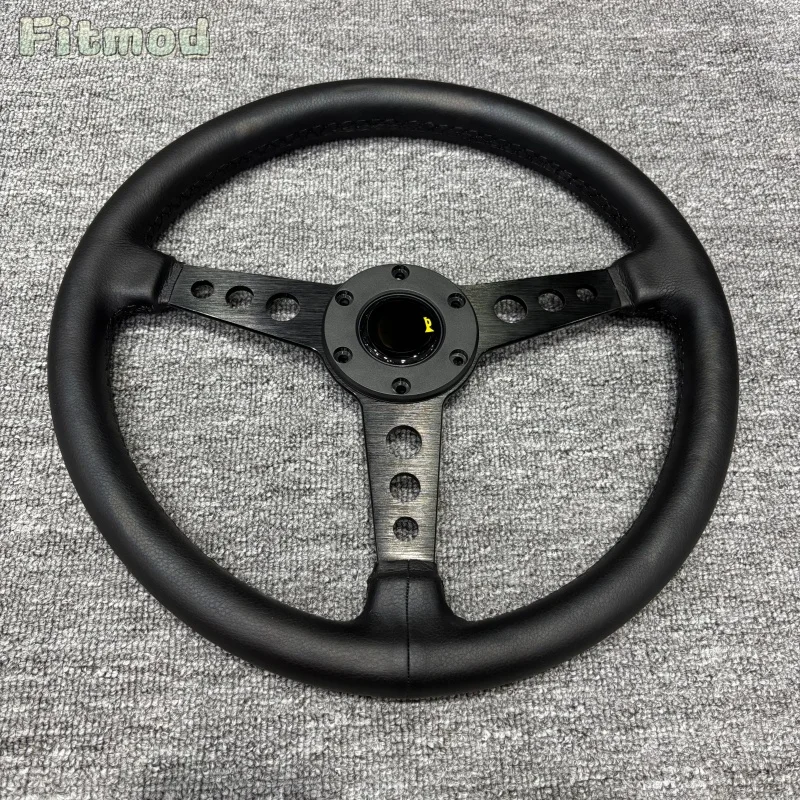 

JDM Black Edition Car Racing Flat-Bottom Steering Wheel 14.5 Inch/360MM Universal Leather Sport Steering Wheel PCD70MM