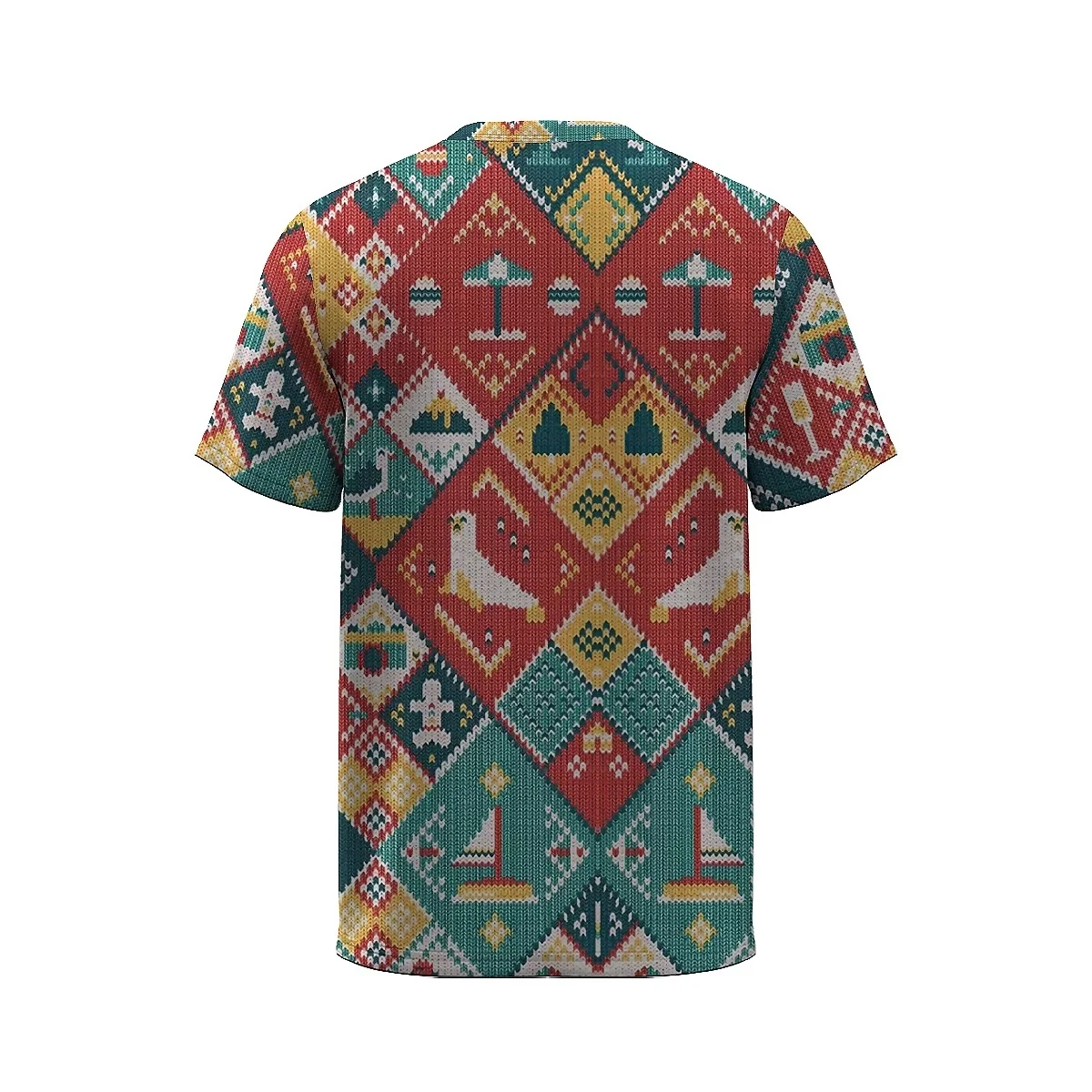 LIASOSO Men's Casual Christmas T-Shirt Festive Santa Snowman Snowflake Cartoon 3D Print Knitted Pattern Every Occasion Daily image 4