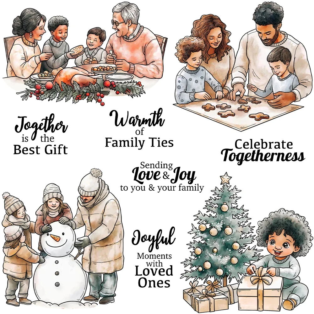 

Mangocraft Love Family In Cold Winter Days Clear Stamps DIY Scrapbooking Supplies Silicone Stamp For Card Making Albums Decor