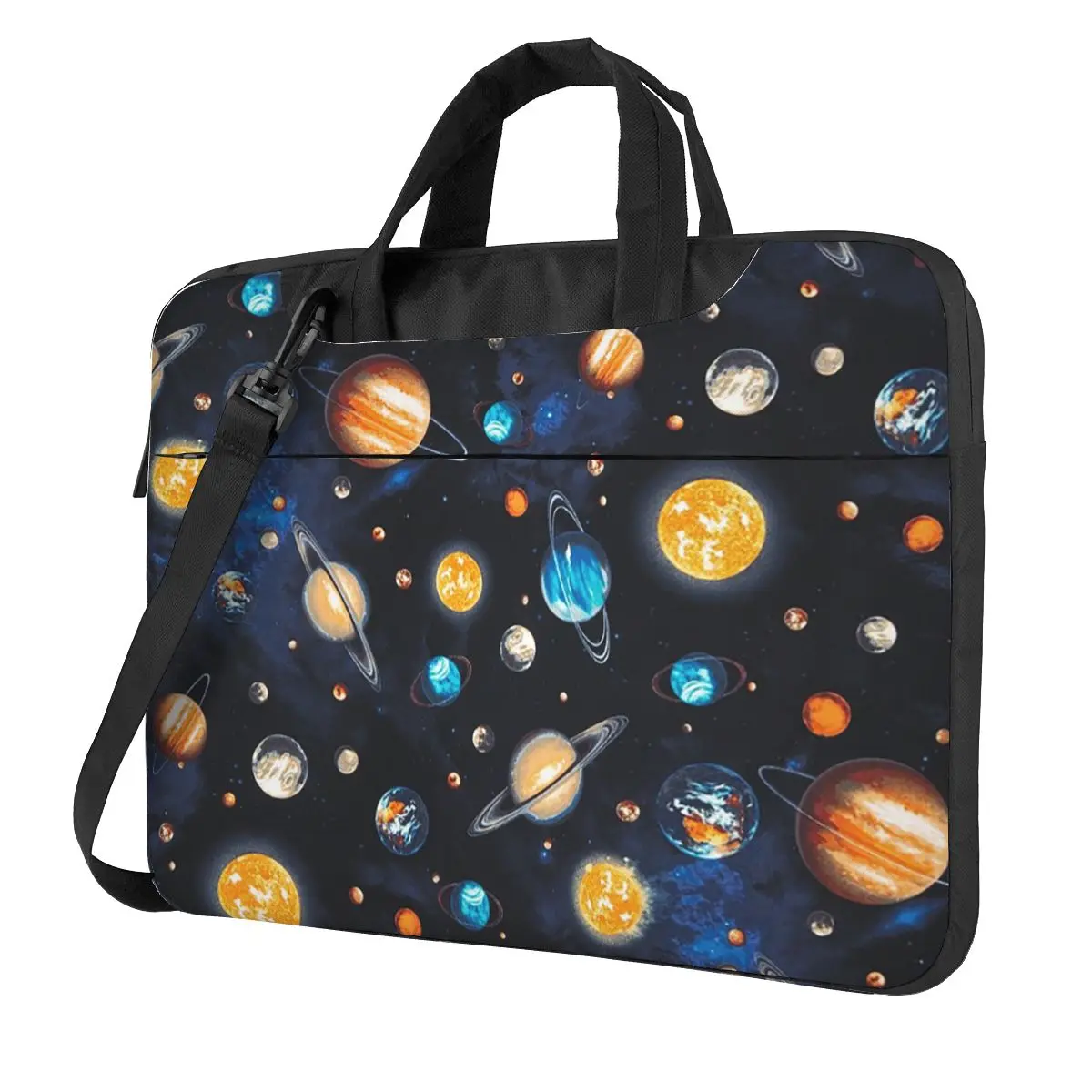 Solar System Space Planets Universe Crossbody Laptop Bag Case Resistant Protective Notebook Pouch for Macbook Pro Lenovo