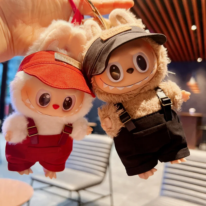 

17Cm Labub clothes baby clothes one two three generation sitting party cap overalls suit substitute, doll clothes