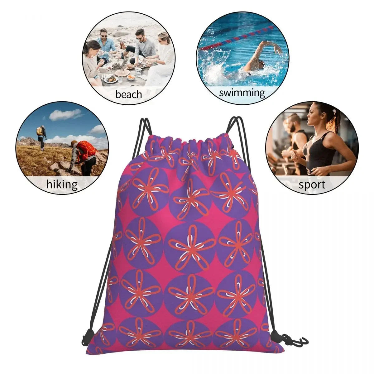 Seamless Pattern Design Gráfico Mochilas, Drawstring Sacos, Bundle Pocket, Sports Bag, Bookbag para homem, mulher, estudantes