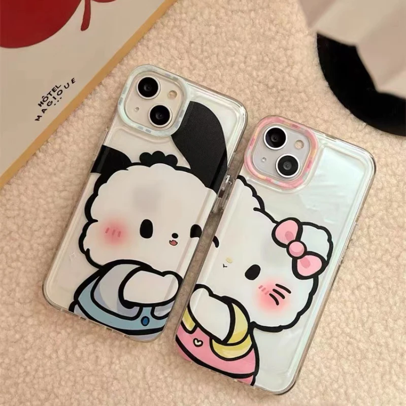 جراب هاتف Miniso Hello Kitty ، غطاء لطيف لهاتف iPhone 14 Pro ، 14Plus ، XS ، X ، SE ، 11 Pro Max ، 13 ، 12 Pro Max ، XR ، 8 Plus ، Sanrio ، Pochacco