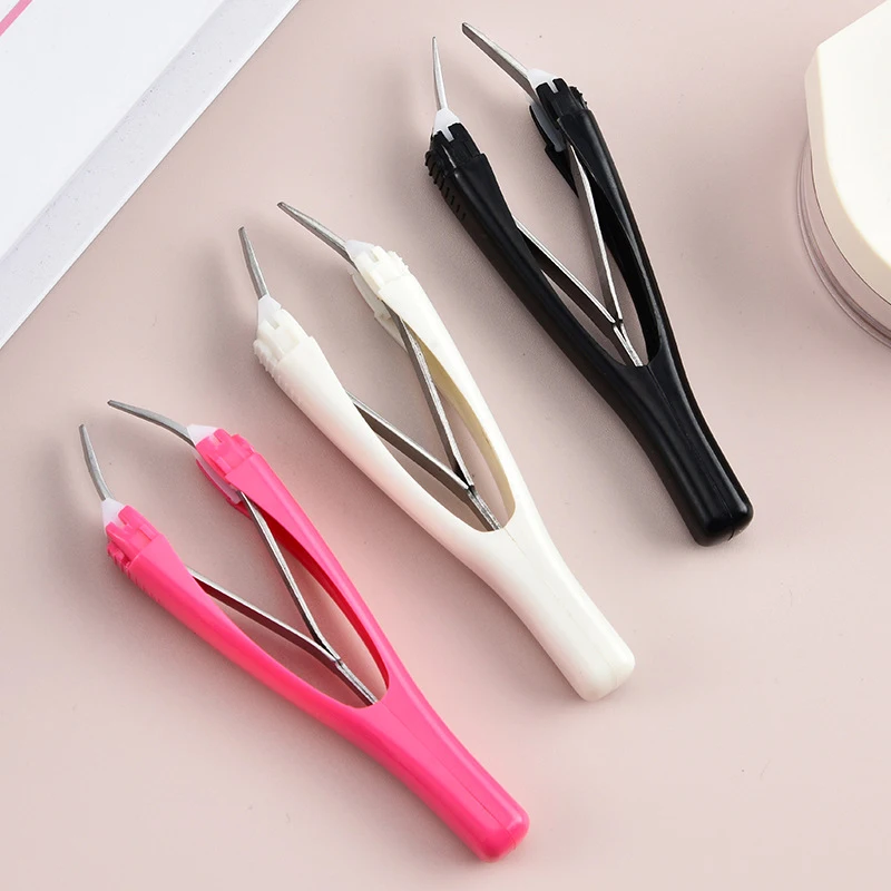 (.) Eyebrow Tweezer Automatic Retratable Face Hair Beard Removal Stainless Steel Anti Rust Beauty Hair Puller Makeup Tool