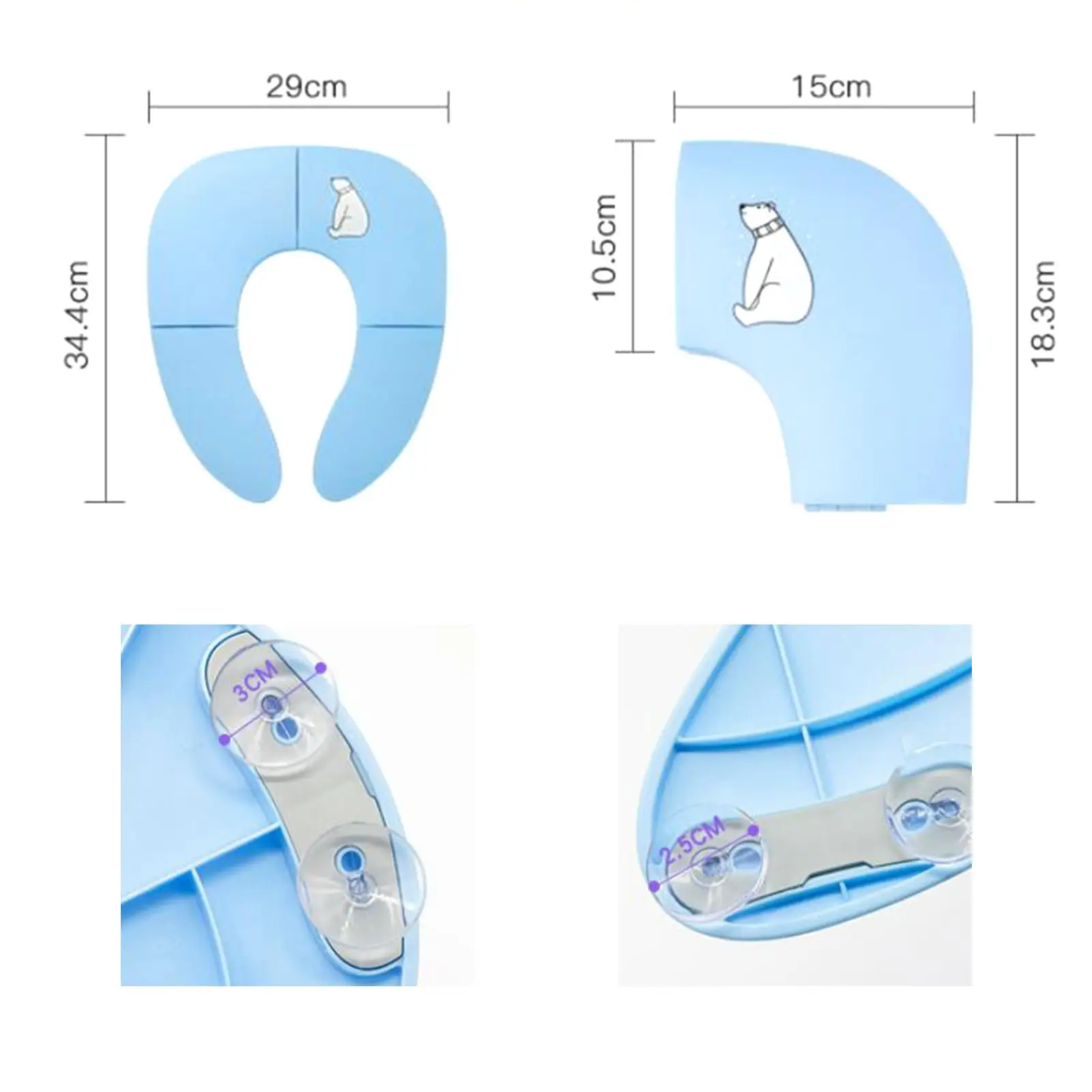 Folding Toilet Ring Non Slip Upgraded Toilet pad for Girls Baby Adults